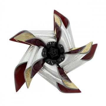 Chanel Cc Logo Flower Brooch Sterling