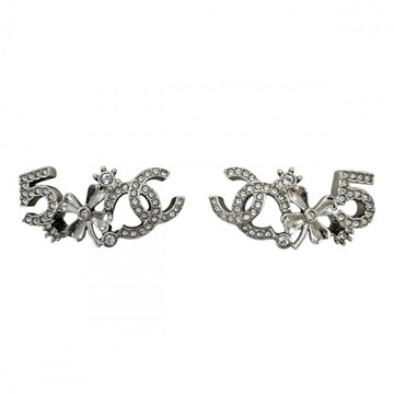Chanel Cc Logo Clover Earrings Sterling
