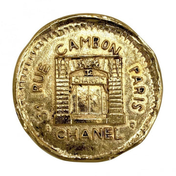 Chanel Vintage Cambon Brooch Gold