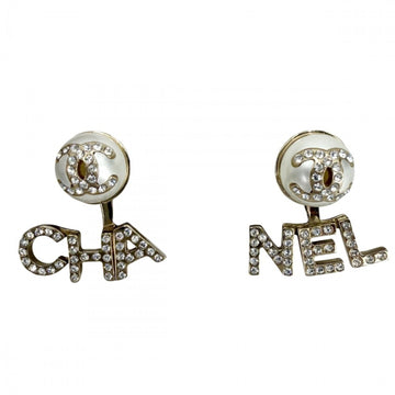 Chanel Cc Logo Earrings Metal Gold-Tone
