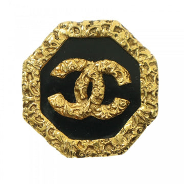 Chanel Cc Logo Brooch Gold-Tone Metal