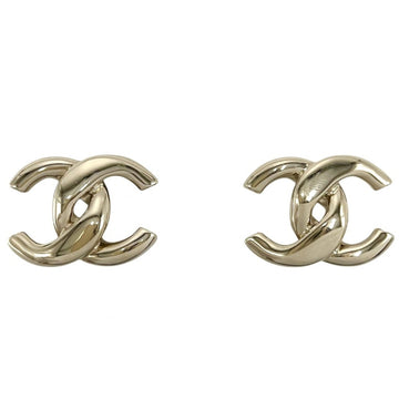 Chanel Cc Logo Earrings Metal Gold-Tone