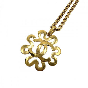 Chanel Cc Logo Flower Pendant Necklace