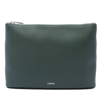 Loewe Leather Logo Clutch Pre-Loved Dark