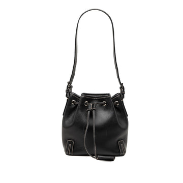 Burberry Leather Drawstring Bucket Bag