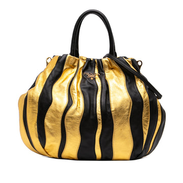 Prada Bicolor Nappa Waves Satchel Pre-
