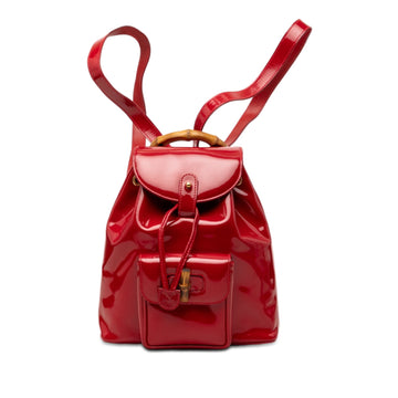 Gucci Patent Bamboo Drawstring Backpack