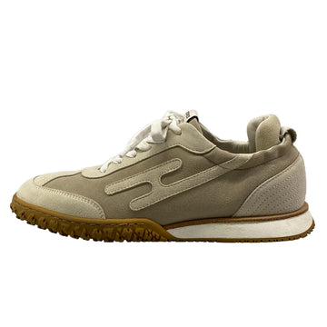 Hermes Jet Gray Beige Suede Women's