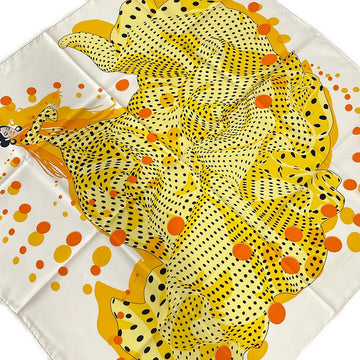 Hermes Carre 90 Cream Orange Multi Scarf
