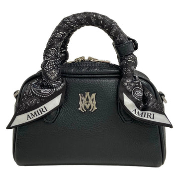 Amiri Micro Ma Bowling Bag Black Leather