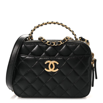 Chanel Shiny Calfskin Quilted Small Pick