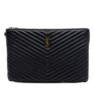 Saint Laurent Chevron Leather Document