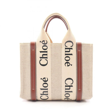 Chloe Woody Small Tote Handbag Canvas