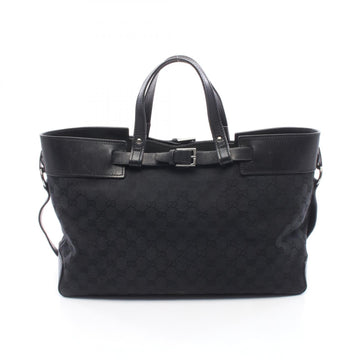 Gucci Gg Canvas Tote Hand Bag Leather