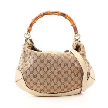 Gucci Bamboo Gg Canvas Shoulder Handbag