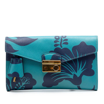 Prada Saffiano Hibiscus Print Sound Lock