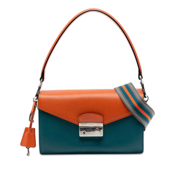 Prada Bicolor Saffiano Lux Sound Lock