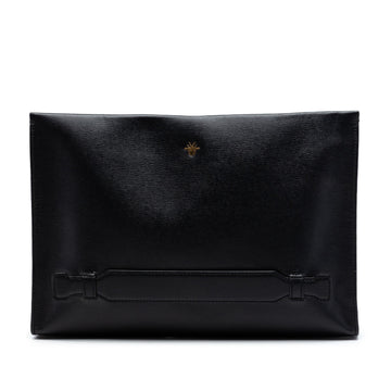 Dior Leather Bee Clutch Pre-Loved Black