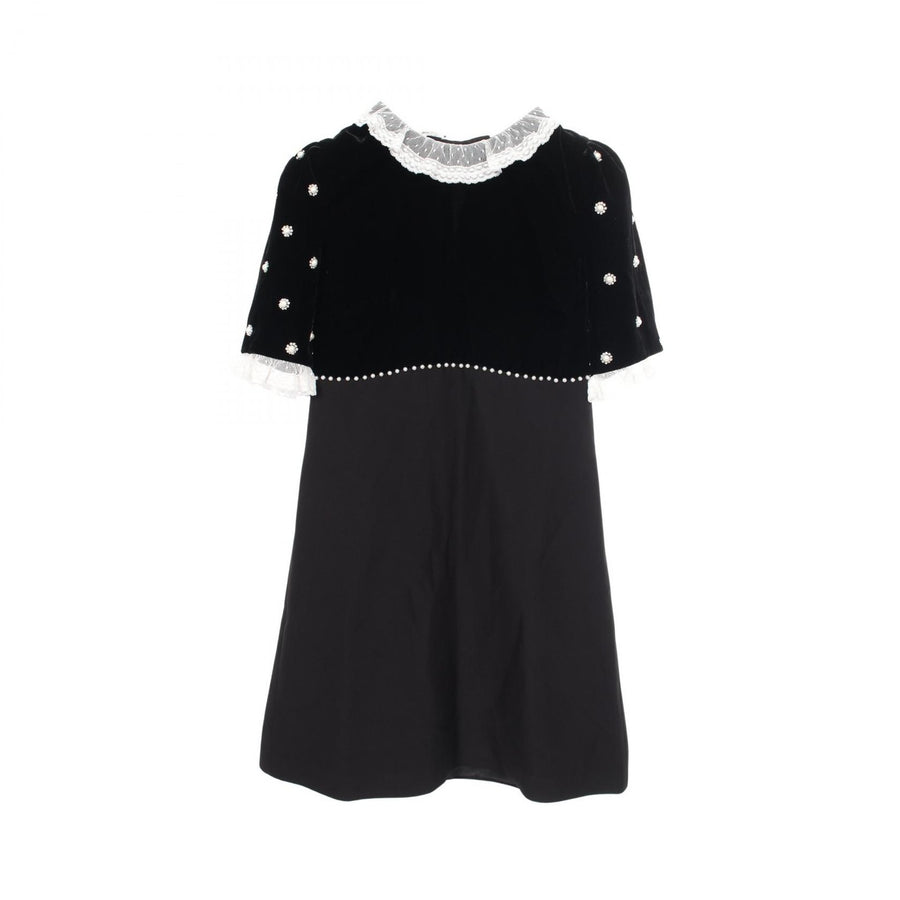 Miu Pearl Lace Velvet Panel