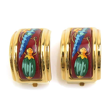 Hermes Cloisonne Clip On Earrings