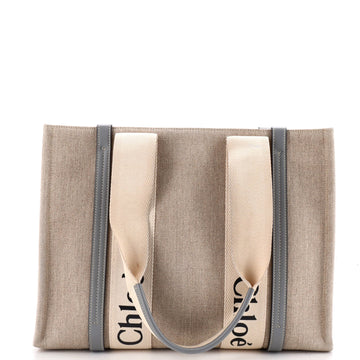 Chloe Woody Tote Canvas With Leather