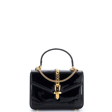 Gucci Sylvie Top Handle Bag Patent Mini