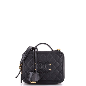 Chanel Filigree Vanity Case Quilted