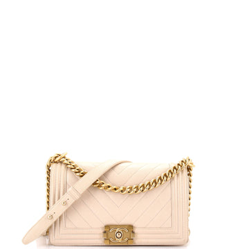 Chanel Boy Flap Bag Chevron Caviar Old