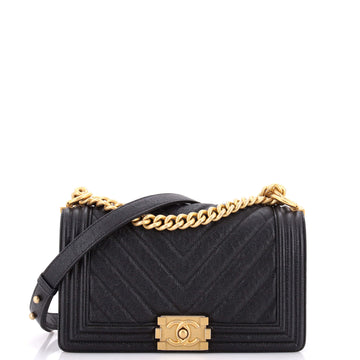 Chanel Boy Flap Bag Chevron Caviar Old