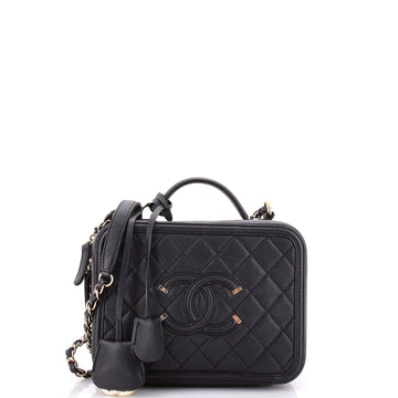 Chanel Filigree Vanity Case Quilted