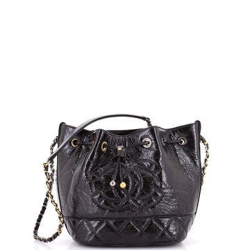 Chanel Cc Drawstring Bucket Bag Quilted