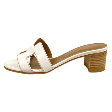Hermes White Leather Women's Sandals