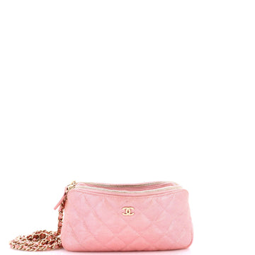 Chanel Double Zip Clutch With Chain