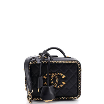 Chanel Filigree Vanity Case Quilted