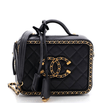 Chanel Filigree Vanity Case Quilted
