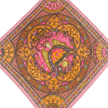 Hermes Carre 90 Pink Orange Multi Scarf