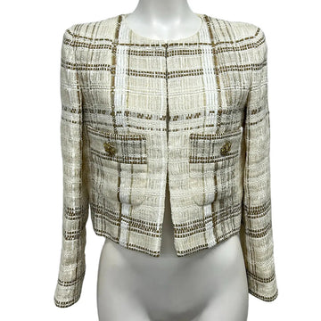 Chanel Cream Brown Rayon Cotton Women's