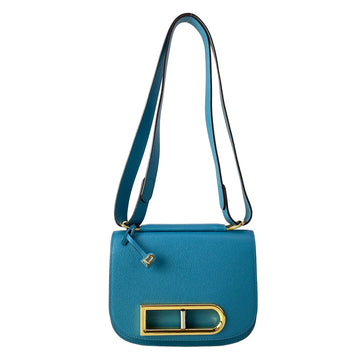 Delvaux Lingot Blue Leather Shoulder Bag
