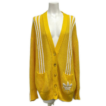 Gucci Yellow White Cotton Linen Cardigan