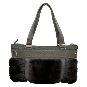 Chanel Sports Line Gray Green Rabbit Fur