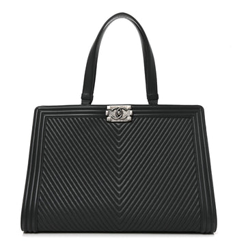 Chanel Calfskin Chevron Quilted Boy
