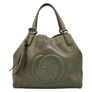 Gucci Soho Cellarius Gray Leather Tote