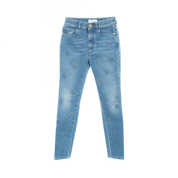Chanel Icon Embossed Logo Denim Pants