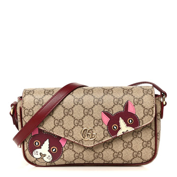 Gucci Gg Supreme Cat Print Mini Shoulder