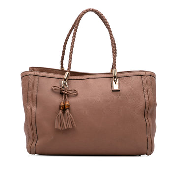 Gucci Calfskin Bella Tote Pre-Loved Nude