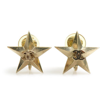 Chanel Cc Logo Star Motif Earrings