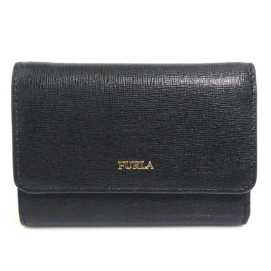 Furla Tri-Fold Wallet Black Leather