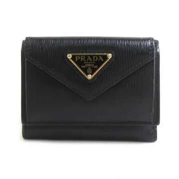 Prada Logo Trifold Wallet Black