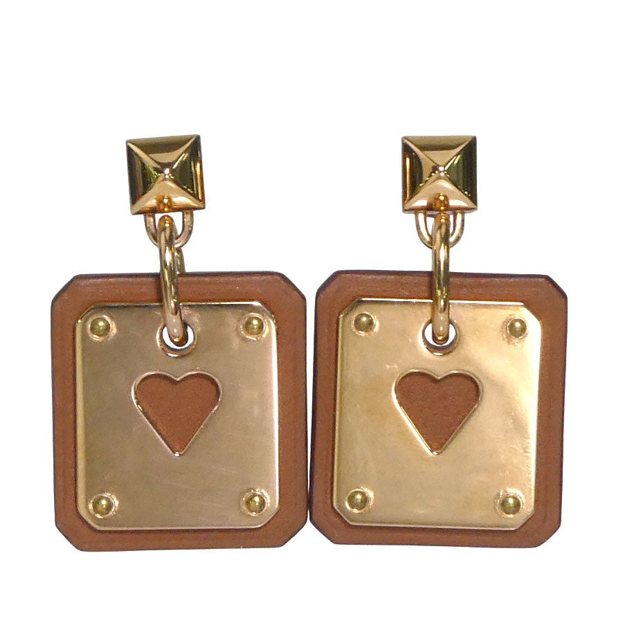 Hermes As De Coeur Pierce Earrings