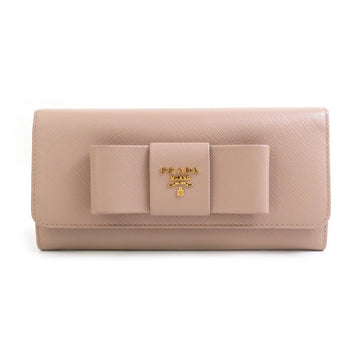 Prada Bifold Long Wallet Pink Beige